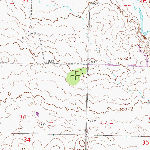 Topographic Map of Soderquist Airport, ND
