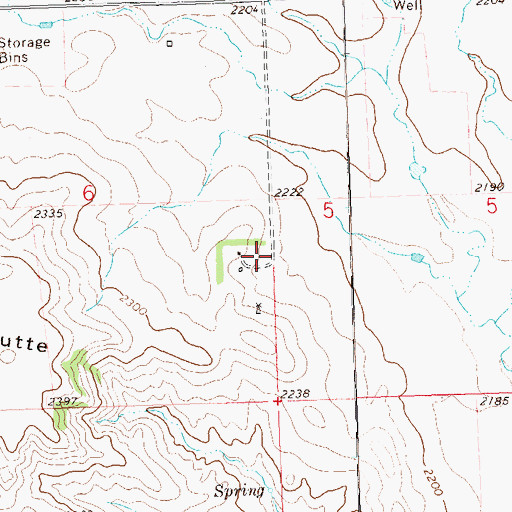 Topographic Map of Sunset Strip, ND