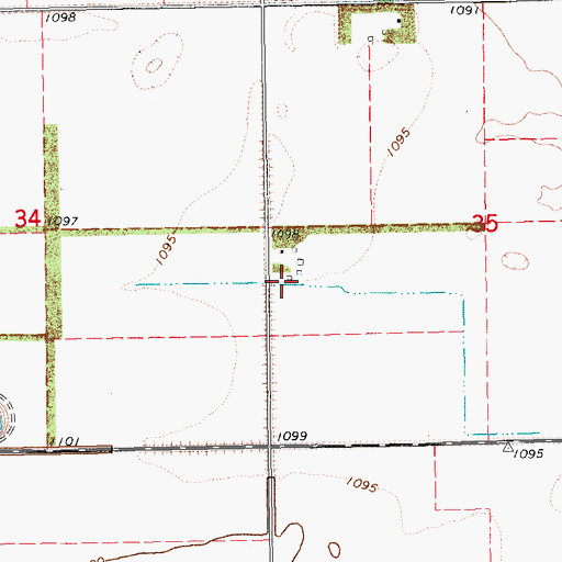 Topographic Map of Erickson Airport, ND