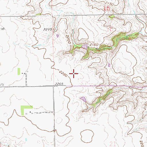 Topographic Map of Ring Rock Ranch Airport, ND