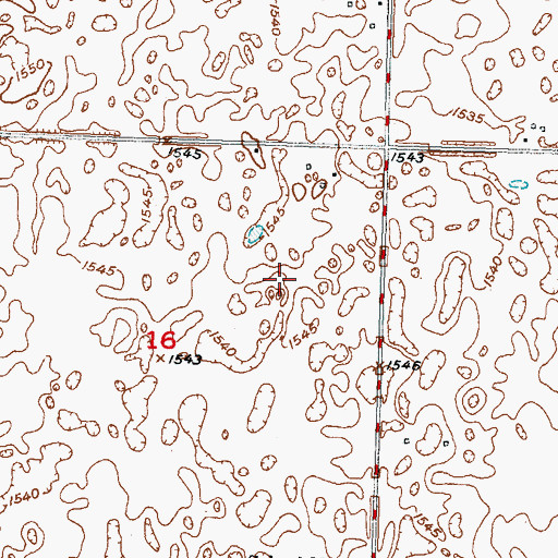 Topographic Map of Peterson Airstrip, ND