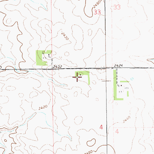 Topographic Map of Nicks Landing, ND