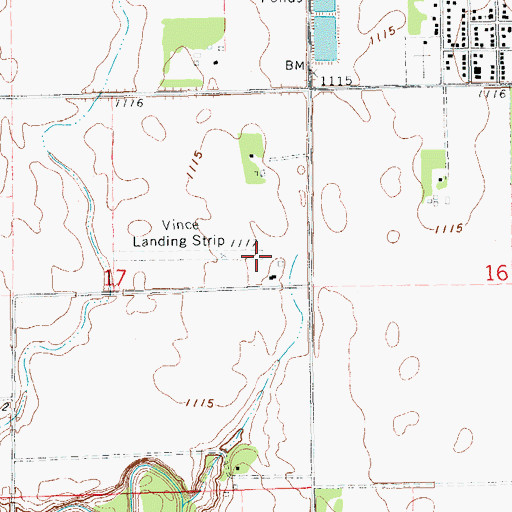 Topographic Map of Northwood Municipal Airport-Vince Field, ND