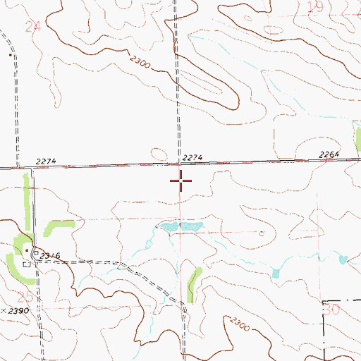 Topographic Map of Pete's Port Airport, ND
