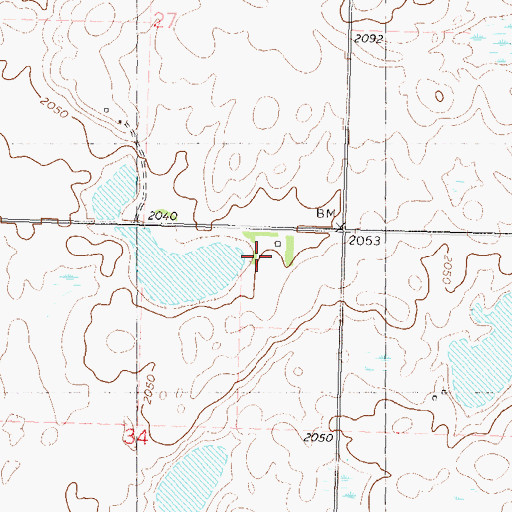 Topographic Map of Semchenko Airport, ND