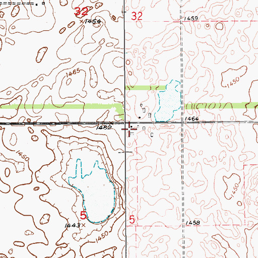 Topographic Map of Waldie Farms Airport, ND