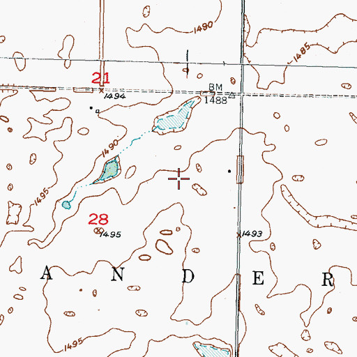 Topographic Map of Tengesdal Airport, ND
