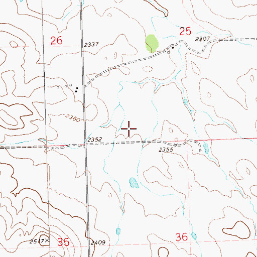 Topographic Map of Jurgens Airstrip (historical), ND