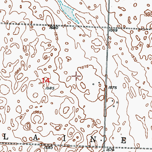 Topographic Map of Undlin Airstrip, ND