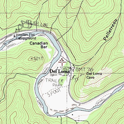 Topographic Map of Pelletreau Creek, CA