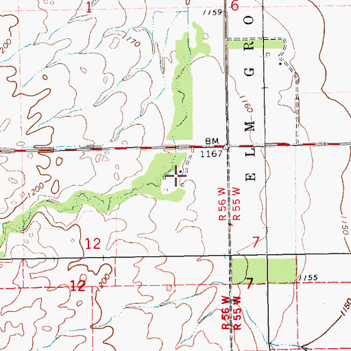 Topographic Map of Kyllo Airport, ND