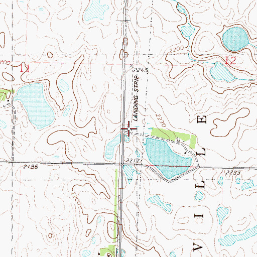 Topographic Map of Poleschook Airport, ND