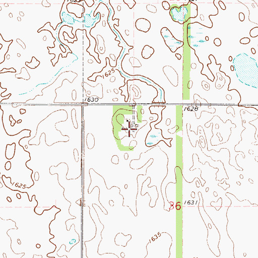 Topographic Map of Amble - Tiger North Farms Airport, ND