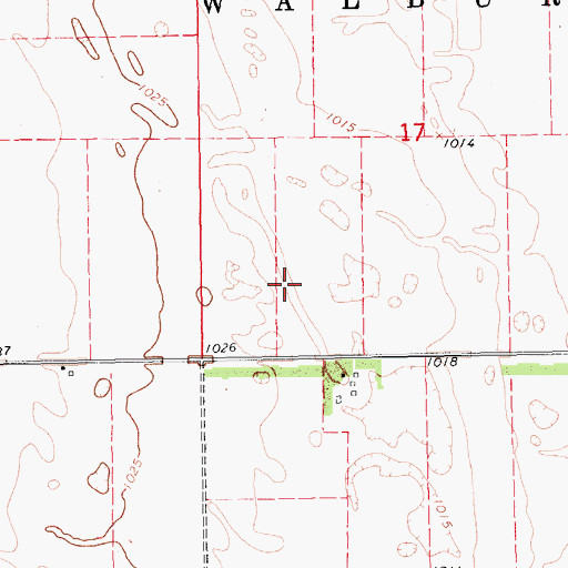 Topographic Map of Ausk Strip, ND