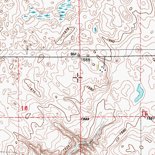 Topographic Map of Sprague Airport, ND