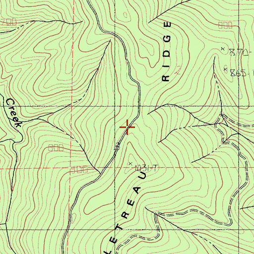 Topographic Map of Pelletreau Ridge, CA