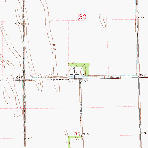 Topographic Map of Elliott Farms Airport (historical), ND