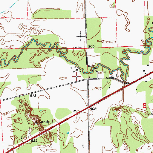 Topographic Map of Hinkle Airport, ND