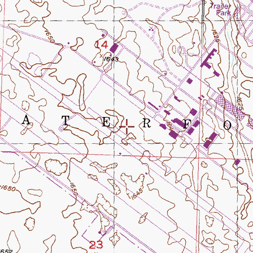 Topographic Map of Minot Air Force Base, ND