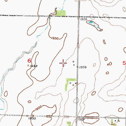 Topographic Map of Kornkven Airstrip, ND