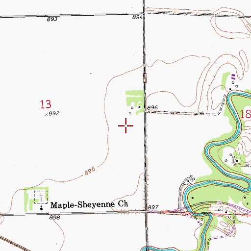 Topographic Map of Jacob Gust Airport, ND