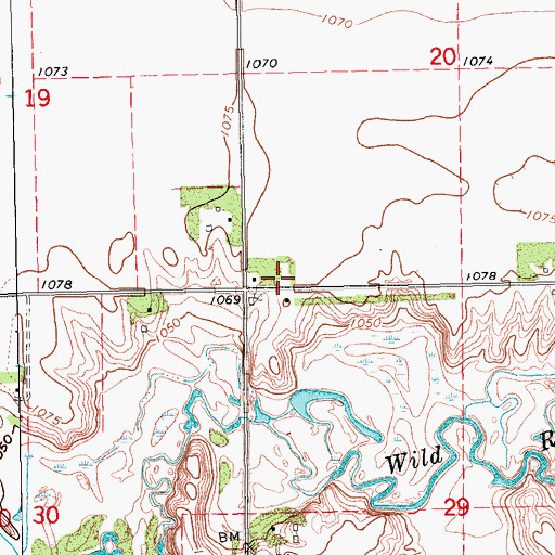 Topographic Map of Thompson Private Airport, ND