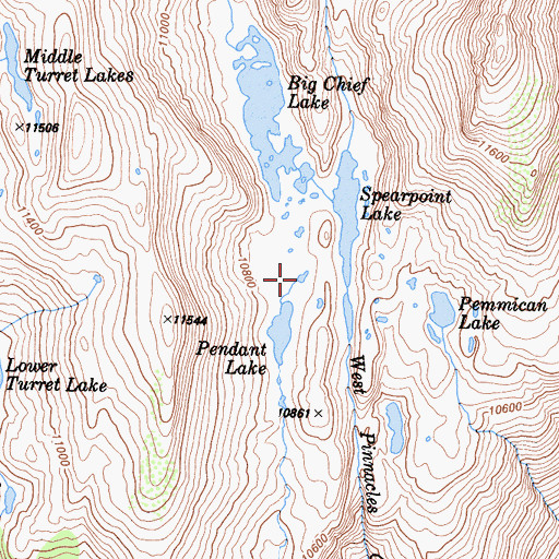 Topographic Map of Pendant Lake, CA