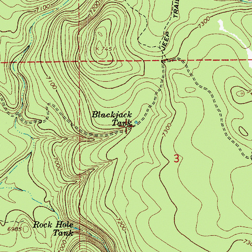 Topographic Map of Blackjack Tank, AZ