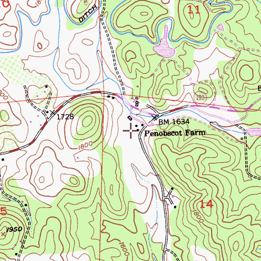 Topographic Map of Penobscot Farm, CA