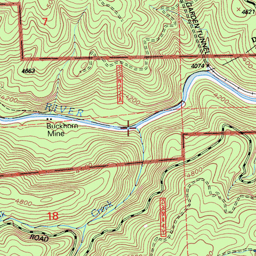 Topographic Map of Peoria Creek, CA