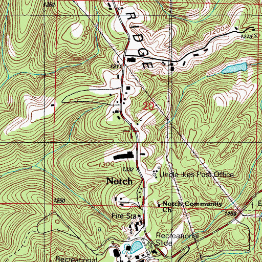 Topographic Map of Marvel Cave School (historical), MO