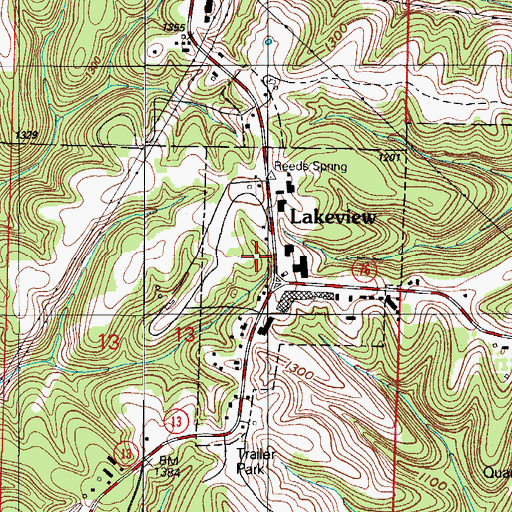Topographic Map of Oakland School (historical), MO
