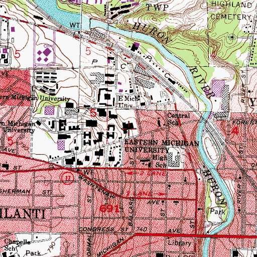 Topographic Map of Still Hall, MI