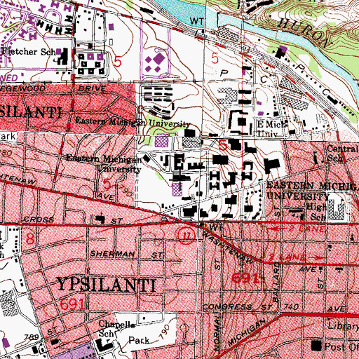 Topographic Map of Strong Science Building, MI