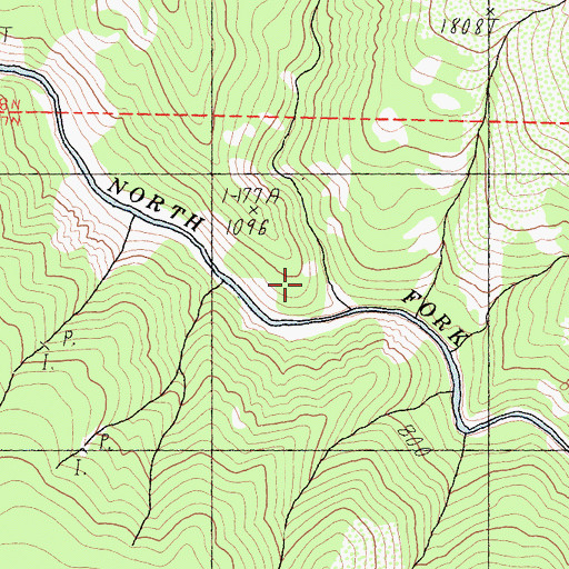 Topographic Map of Peridotite Canyon, CA