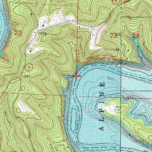 Topographic Map of Edwards Bend (historical), MO