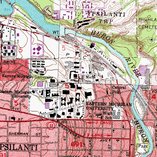 Topographic Map of Best Residence Hall, MI
