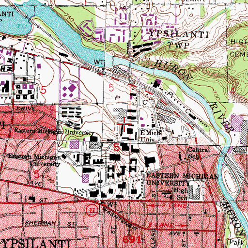 Topographic Map of Wise Residence Hall, MI