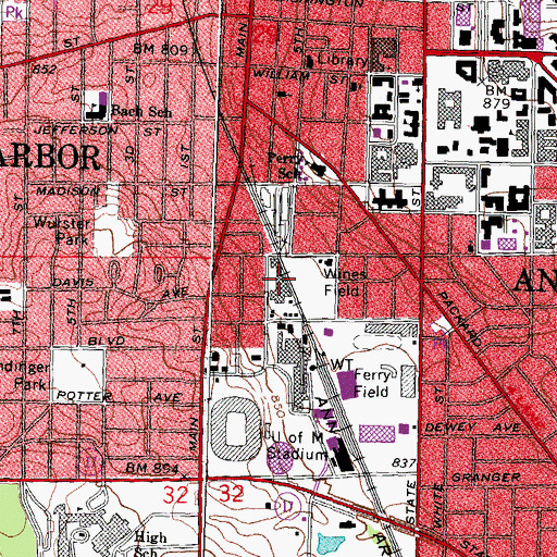 Topographic Map of Buhr Building, MI