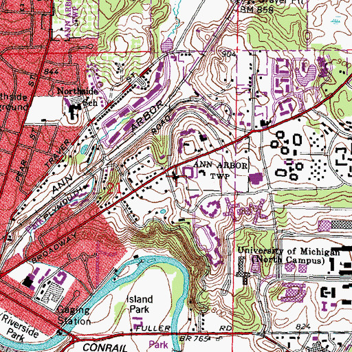 Topographic Map of Stearns Building, MI