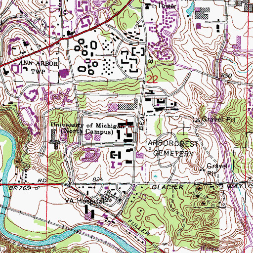 Topographic Map of Lurie Engineering Center, MI
