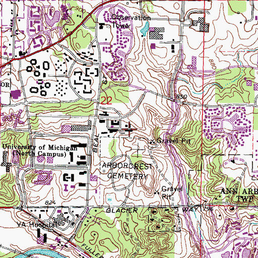 Topographic Map of Naval Architecture and Marine Engineering Building, MI