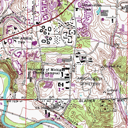 Topographic Map of Electrical Engineering and Computer Science Building, MI