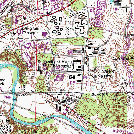 Topographic Map of Duderstadt Center, MI