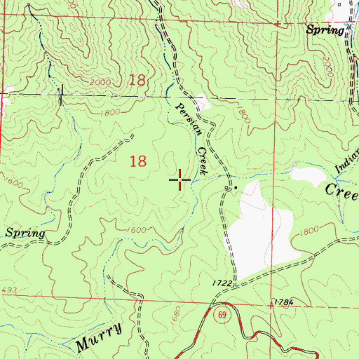 Topographic Map of Persian Creek, CA