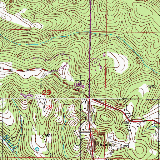 Topographic Map of Rainbows End Camp (historical), MO
