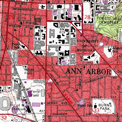 Topographic Map of Ross School of Business, MI