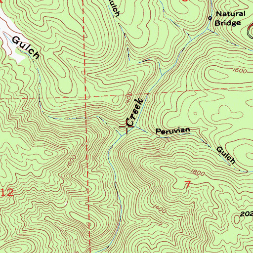 Topographic Map of Peruvian Gulch, CA