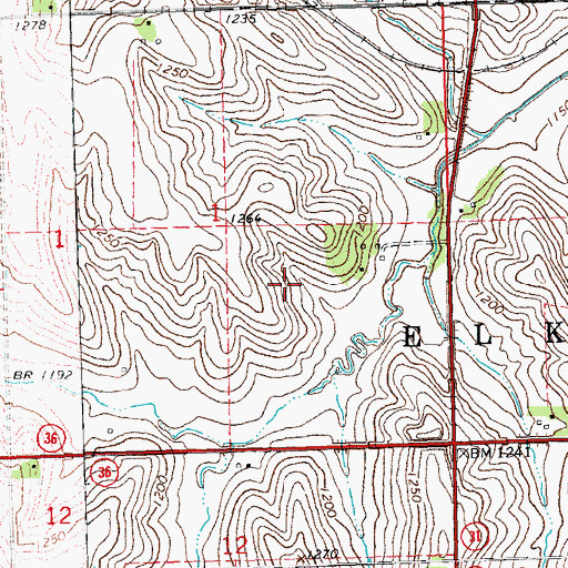 Topographic Map of Douglas County Landfill, NE