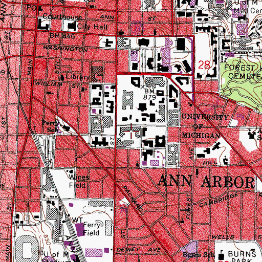 Topographic Map of University of Minnesota Law School, MI